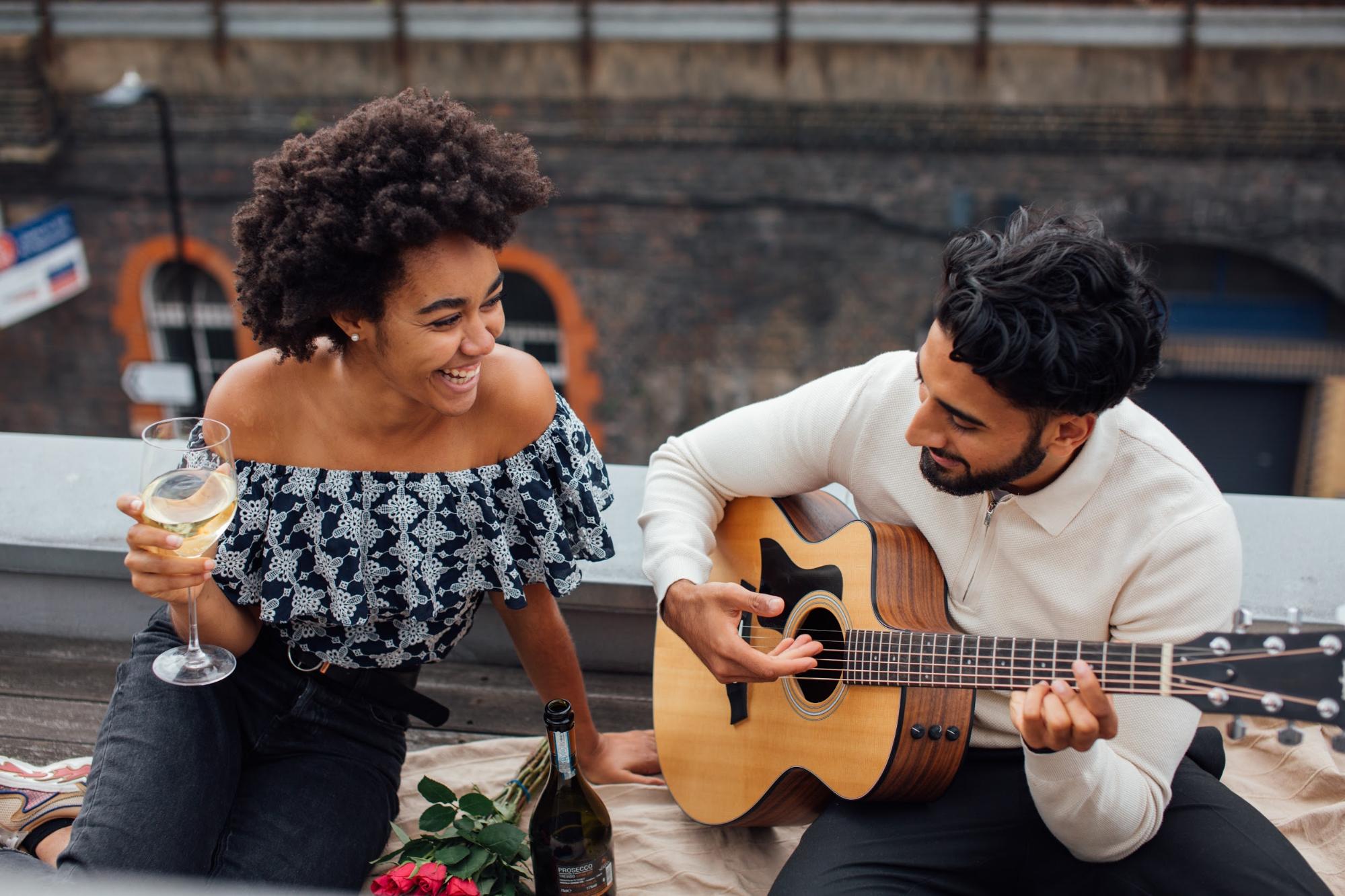 singing to woman