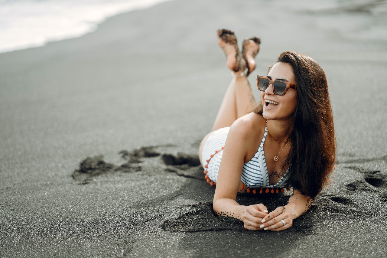 lady at beach