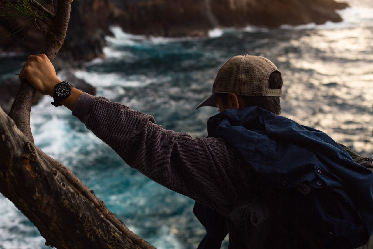 man on cliff