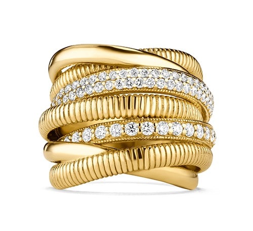 gold stack of rings
