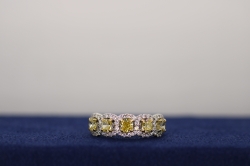 5-Stone Yellow Diamond Halo Ring 5-Stone Yellow Diamond Halo Ring